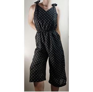 Polka Dot Tie-Up Wide Leg Jumpsuit